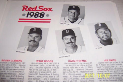 1988 BOSTON RED SOX vs Oakland ALCS Playoffs OFFICIAL PROGRAM Jim RICE Clemens - Picture 2 of 2