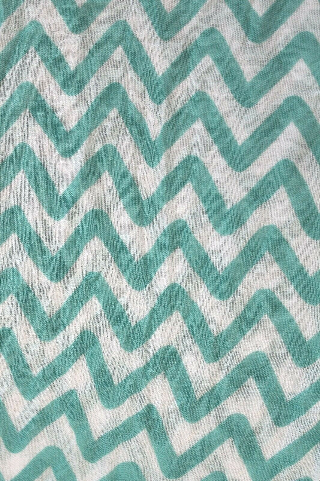 Lightweight Rectangle Accent Neck Scarf Teal Whit… - image 12