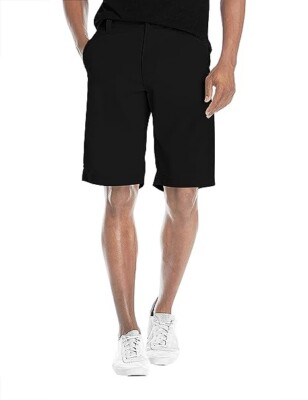 Agile Mens Super Comfy Flex Flat Waist Shorts  BLACK 36