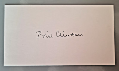 Bill Clinton Original Autogramm Autograph Autogrammkarte Ehemaliger US-Präsident