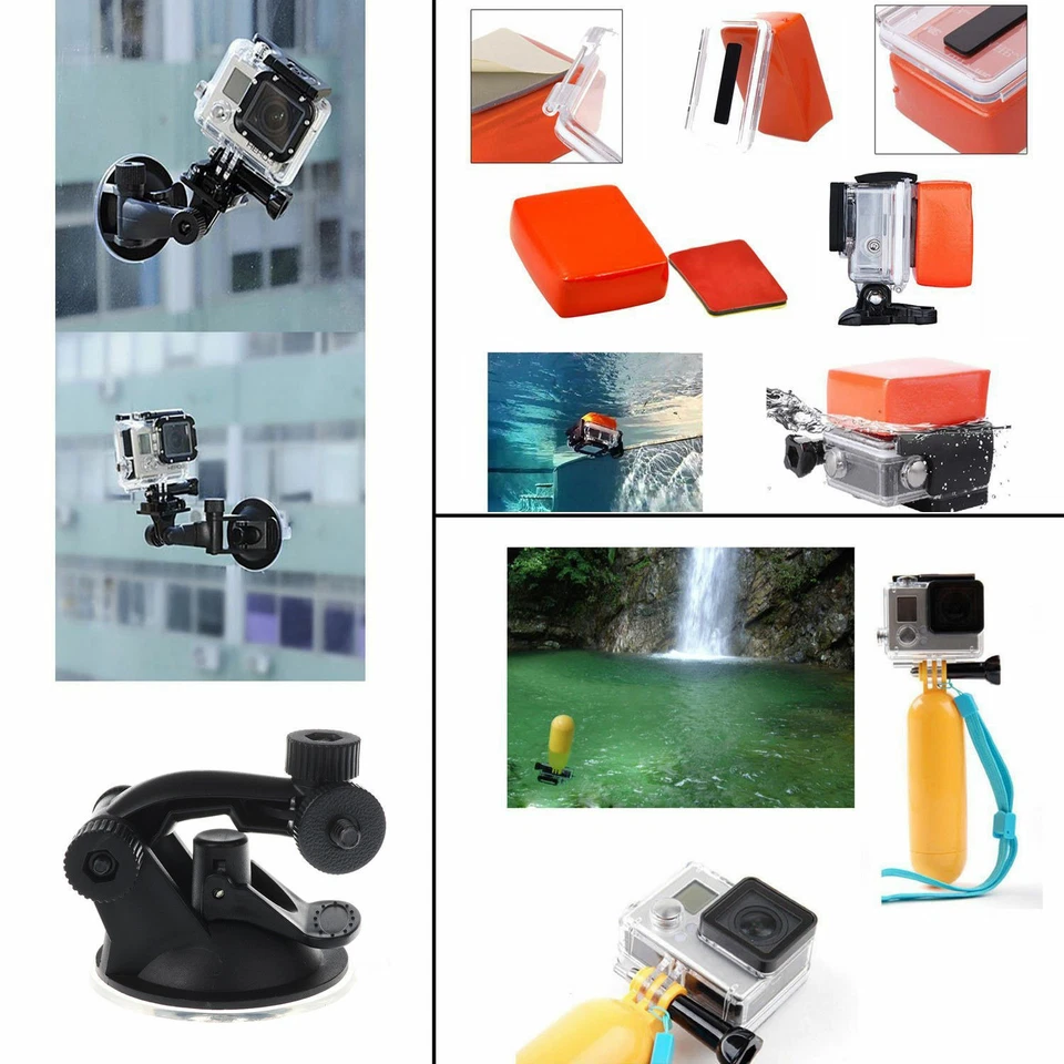 GoPro 8 7 6 5 4+ 216pcs Accessories Pack Case Monopod Float Mount Chest Head AU - image 4 of 4
