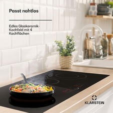 Glaskeramikkochfeld 90 cm Keramik Kochfeld 4 Kochzonen Einbau 6,4 kW Touch 