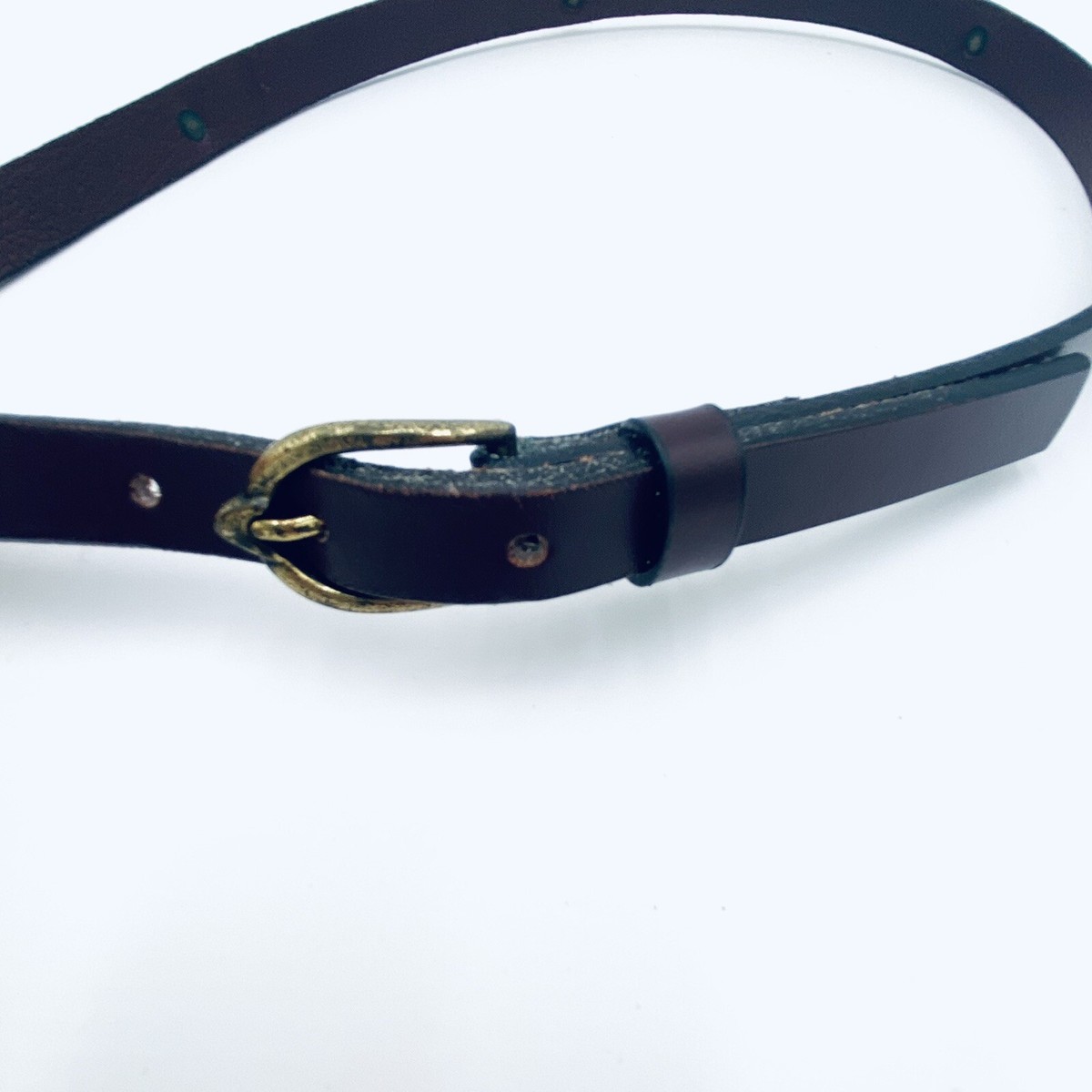 Vintage Etienne Aigner Skinny Belt Size 32 Made In Spain Etienne Aigner Vintage Skinny Leather Belt with Metal A Logo  main image 4