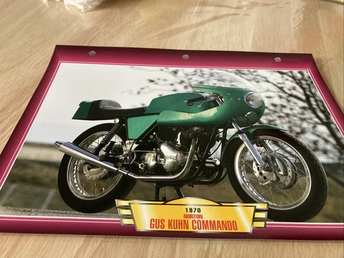 Norton 750 Gus Kuhn Commando 1970 Card Motorcycle Passion Collection Atlas