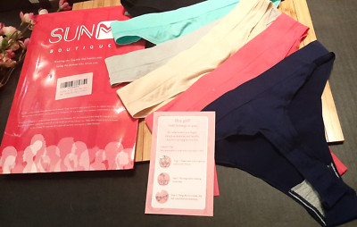 6 /9  Pair Sunm Boutique Seamless No Show Thong Panties ~ Small