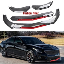 Front Bumper Lip Splitter Body Kit Spoiler For Cadillac CTS ATS Carbon Fiber