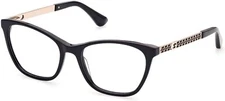 GUESS GU2882 001 Black Plastic Cat Eye Optical Eyeglasses Frame 53-17-140 2882
