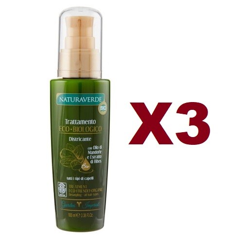 Naturaverde Bio Districante Capelli Olio Mandorle 100ml - Set 3 Pezzi