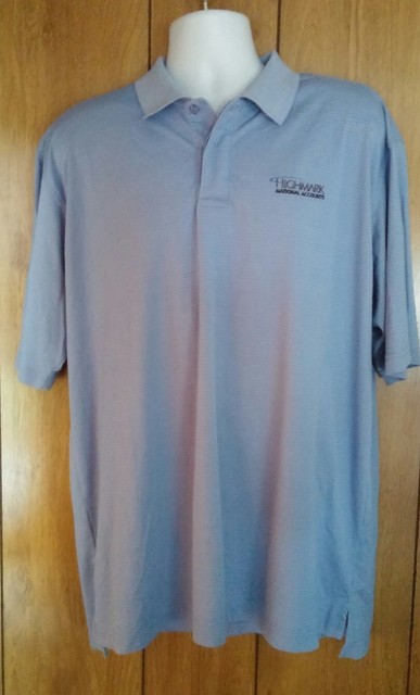 Tehama Mens Hang'Em Dry Polo Golf Shirt XL Blue Striped Short Sleeve Highmark | eBay