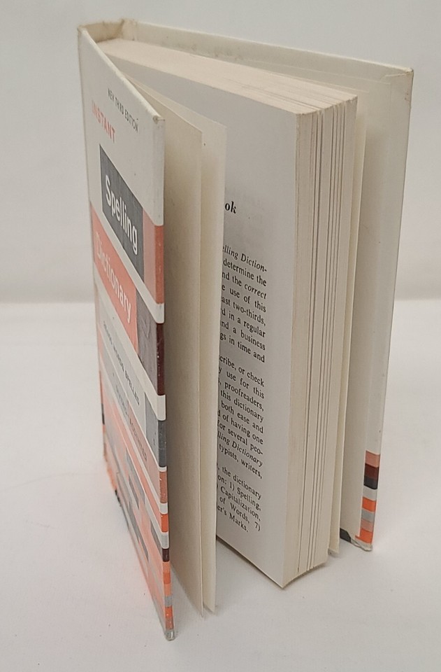 Instant Spelling Dictionary Vtg 60s 1967 School Text Book Word