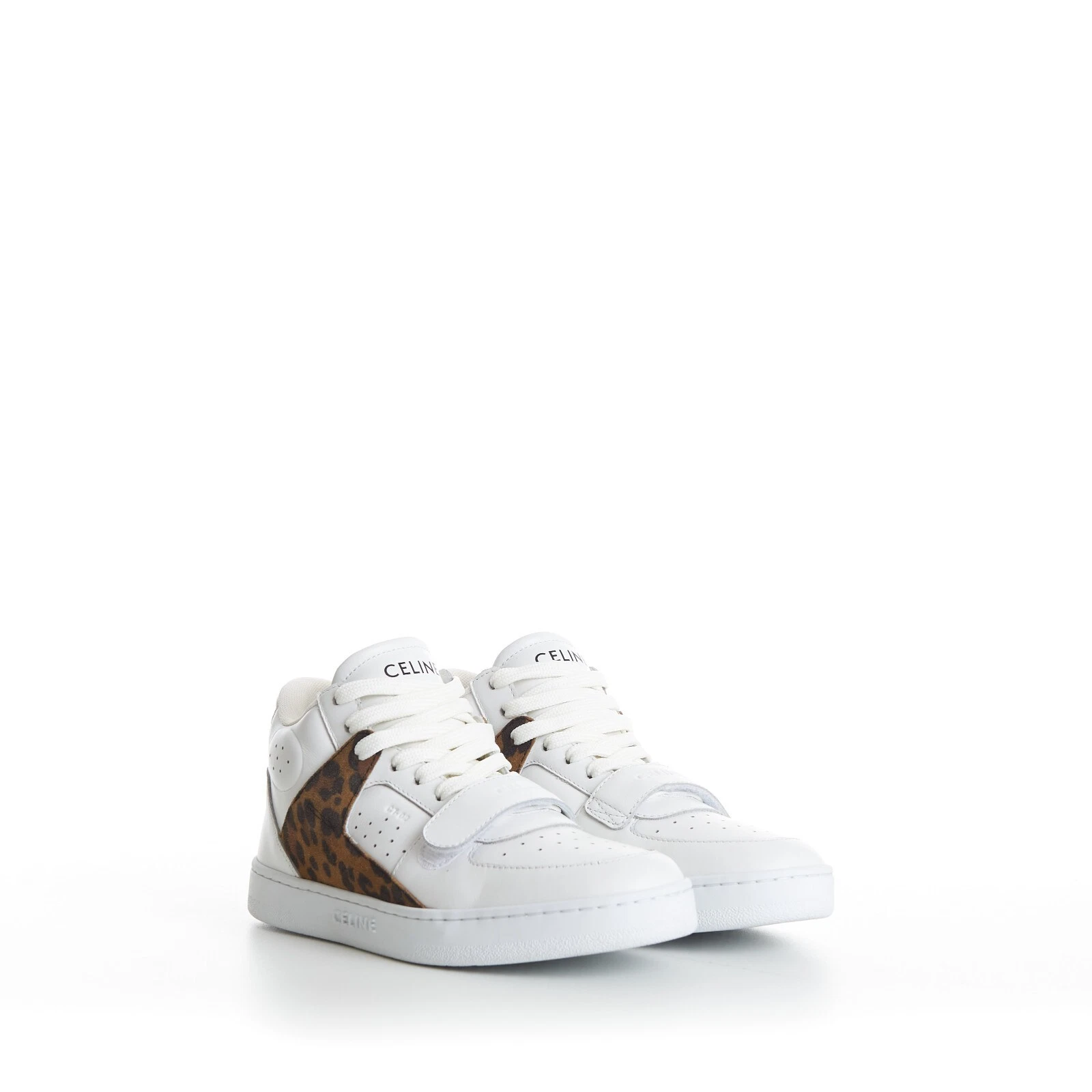 Celine — CELINE 870$ CT-02 Mid-top Sneaker With Scratch In Calfskin & Leopard Printed 36