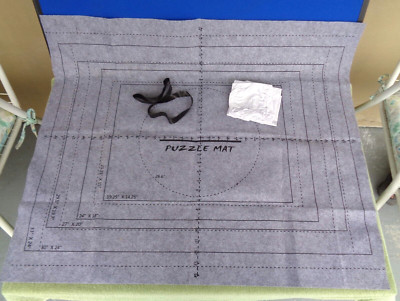 Roll Up Puzzle Mat- Gray Felt w/ Air Tube & Bands- Lines For Up To 33 x 24''- NEW