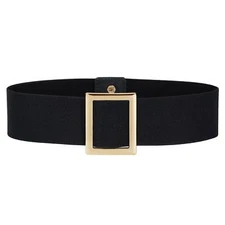 JASGOOD Wide Christmas Belt Elastic Santa Belt Black Stretchy Waist Belt Wome...