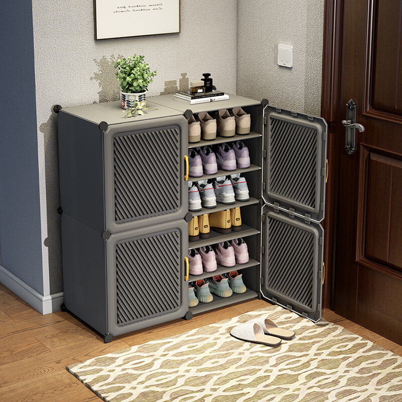 Tier Cube Shoes Organiser Cabinet With Door Hallway Bedroom