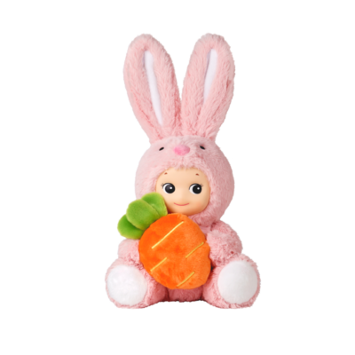 Authentic Sonny Angel White Pink Cuddly Rabbit Figure Girlfriend