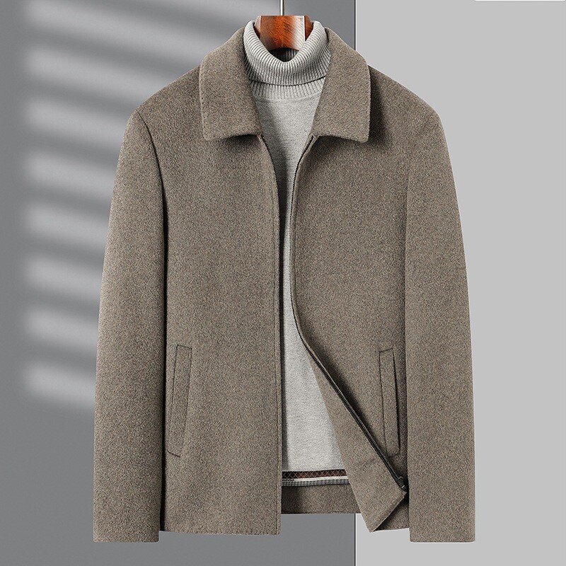 Men's Wool Coats Duck Down Inner Detachable Jackets Zipper