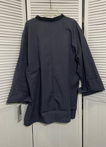 UA Chef Uniforms Mens L Jacket Shirt Double Button Gray Blue NWT 3/4 Sleeve - Picture 2 of 13