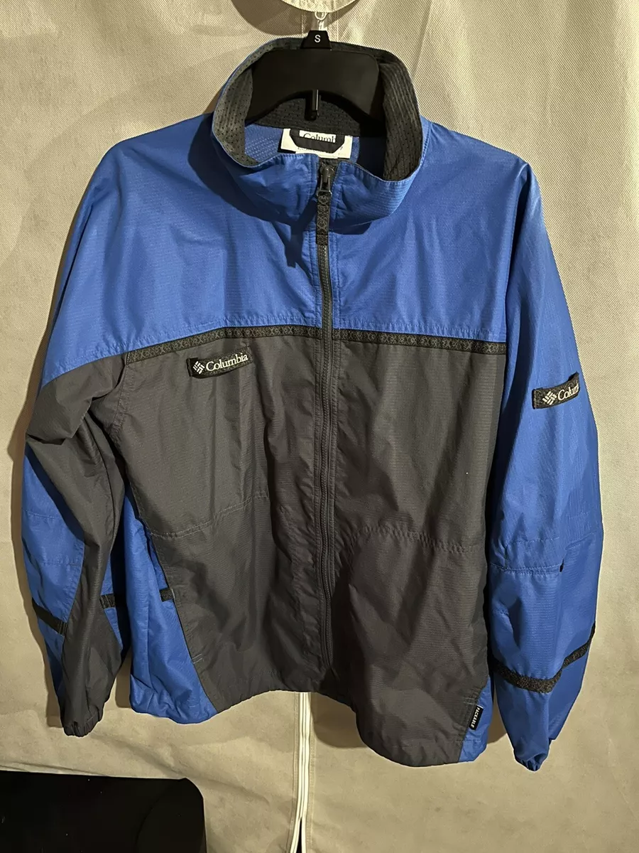 Columbia Sportswear Mens Size M Packable Windbreaker Rain Jacket Blue and  Black