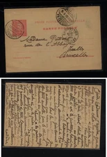 Portugal  postal  card  to  Belgium        MS1120