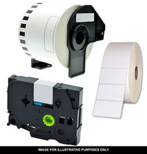 2x Compatible TZeS231 Black On White 12mm x 8m Label Tape for Brother PT-E300VP