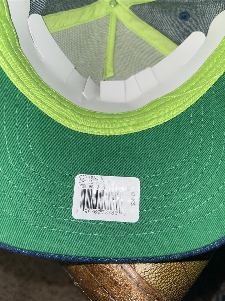 Cross Colours Hat Lime Green Denim Snap Back Precurve Adjustable Was ...