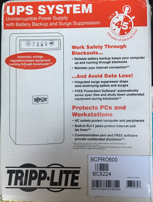 Tripp-Lite UPS System Uninterruptable Power Supply Battery Back UP BC PRO 600