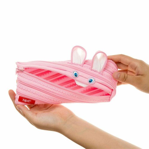 Zipit Animals Pouch Bunny Pencil Case Cosmetics Office Supply ZTM-AN-BY JAPAN NW - Picture 3 of 12