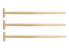 3 x Spatenstiel T-Griff 90 cm Holzstiel Schau...