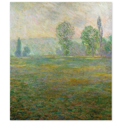 Claude Monet, Wiesenlandschaft im Frühdunst bei Giverny, Poster