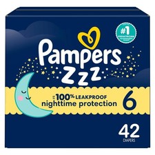 Pampers Overnight Diapers Size 6 42 Count Nighttime Protection Disposable Baby