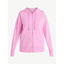 Time and Tru Women's Zip Front Fleece Hoodie Jacket Pink Orchid Many sizes NEW