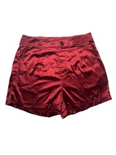 SHEIN Womens L Burgundy Satin Shorts Wine Red Dress Tailored Polyester NWT