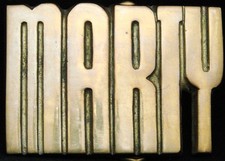 KJ08142 NOS VINTAGE 1970s CUT-OUT NAME MARTY SOLID BRASS BUCKLE