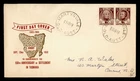 DR WHO 1953 AUSTRALIA FDC TASMANIA ANIV PAIR R49887
