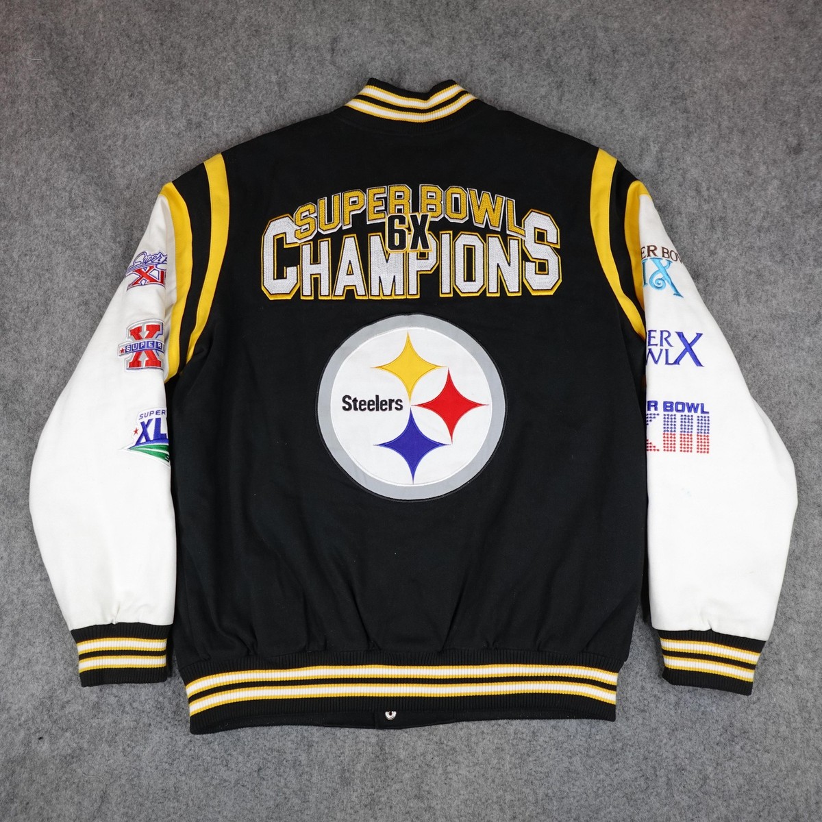 NFL Pittsburgh Steelers スタジャン Mサイズ Pittsburgh Steelers Jacket Mens XL Black Varsity Bomber NFL Super