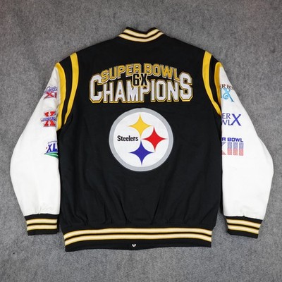 Pittsburgh Steelers Jacket Mens XL Black Varsity Bomber NFL Super