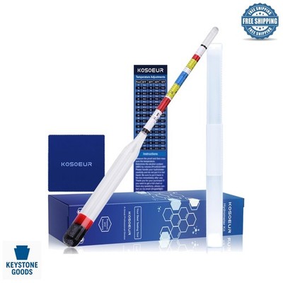 Triple Scale Alcohol Hydrometer for Wine, Mead & Beer Brewing