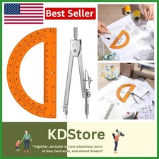 Precision Student Geometry Math Set with Compass Protractor