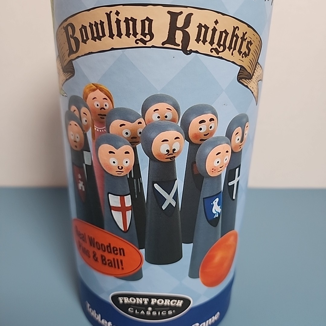BOWLING KNIGHTS Front Porch Classics TABLETOP BOWLING Game Wooden Ball & Pins