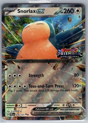Snorlax ex (Prismatic Evolution Stamped) 076/131 Pokemon Holo