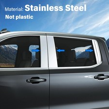 For Chevy Silverado GMC Sierra 2019-2025 Stainless Steel Chrome Pillar Post Trim