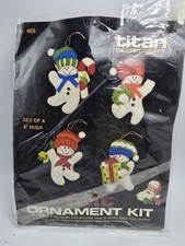 Titan Needlecraft Felt Ornament Kit No. 404 Snowman Snow woman 1984
