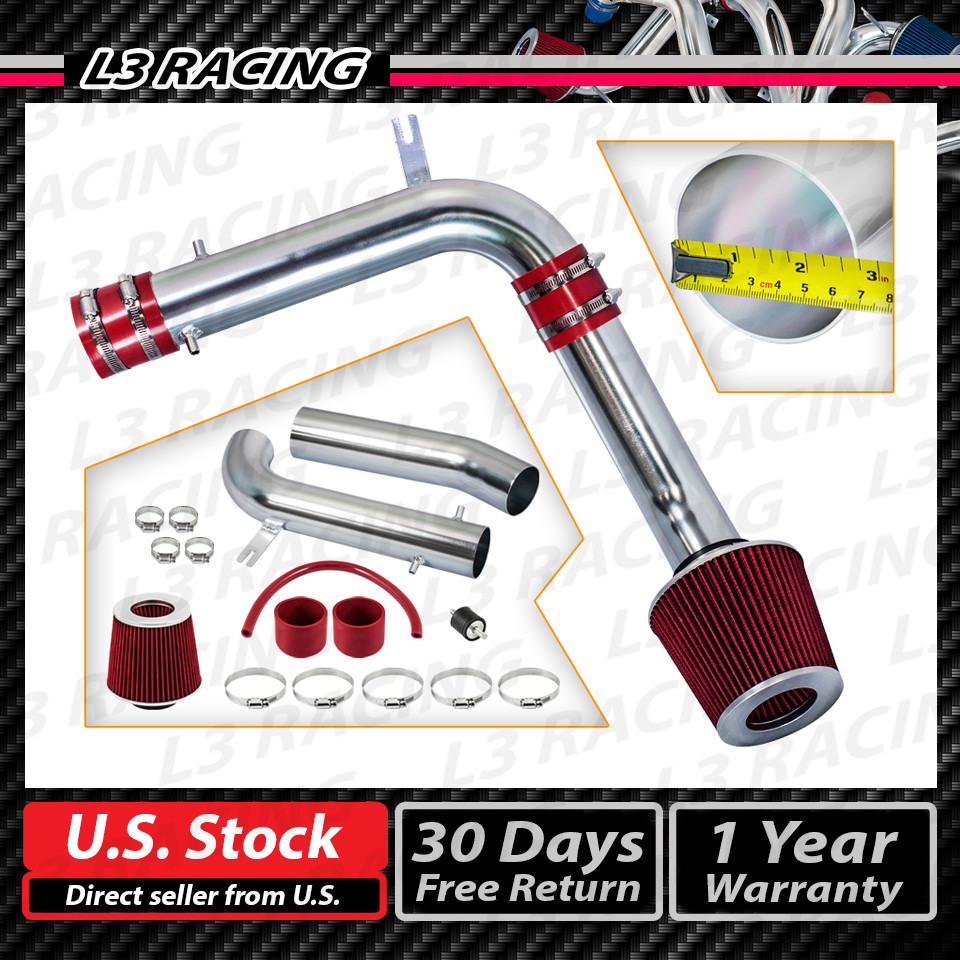 RED COLD AIR INDUCTION INTAKE KIT+DRY FILTER FOR HONDA 95-02 ACCORD V6 2.7L 3.0L