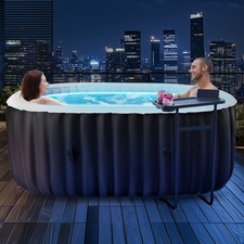 Inflatable Hot Tub 2 Person With LED 75 x 47 x 25in 2400W Portable SPA Pool Oval
