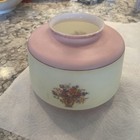 Vintage, Art Deco, frosted glass, painted, Dome shape, lamp/light shade floral — photo 1