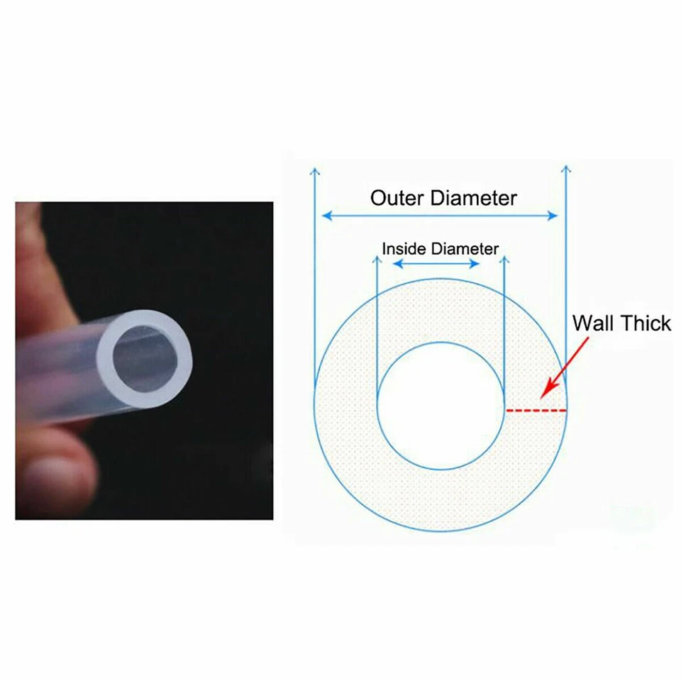 Tube 0.5mm~60mm Clear Food Safe Silicone Tubing Hose Pipe Aquarium Pump Soft - Image 2 of 4