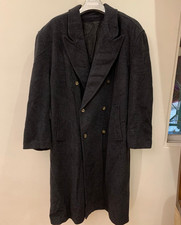 Vintage pure wool double breasted gangster Charcoal over coat 54R 3XL