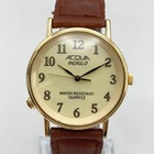 Vintage Timex Acqua Men's Watch 34mm Gold Tone Indiglo Braided Band New Battery