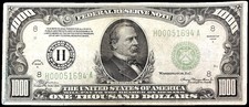 1934 A $1000 ST LOUIS FEDERAL RESERVE HA BLOCK CIRCULATED NOTE FR#2212-H
