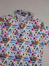 Bad Birdie Performance Golf Polo Mens Size XL Bird Of Paradise Hawaii All Over